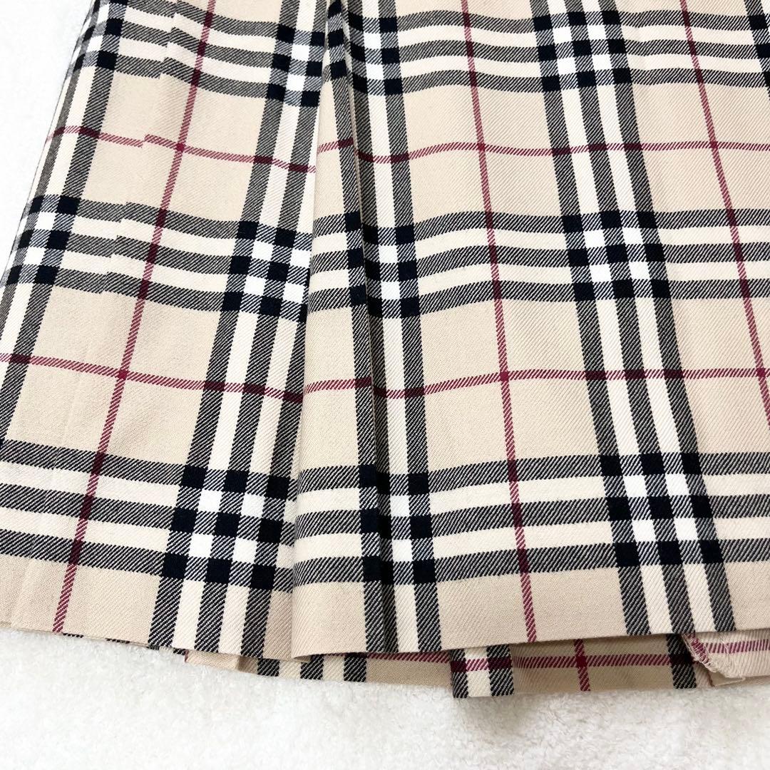 新品未使用　バーバリーロンドン　ノバチェック　プリーツスカート 毛　タグ付き36