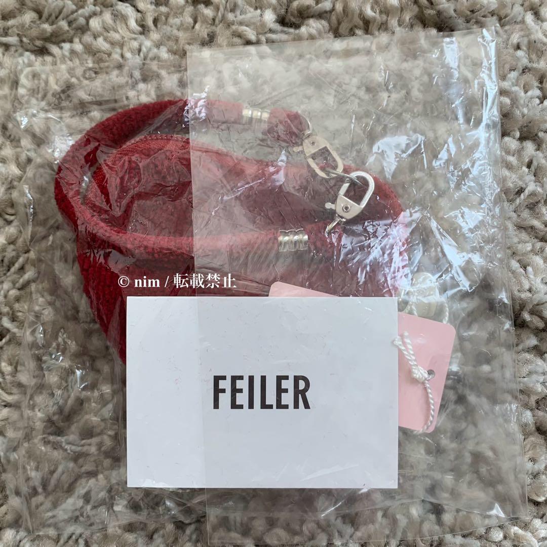 新品未開封 フェイラー ラブラリーハート ハート型ポーチ ダークレッド