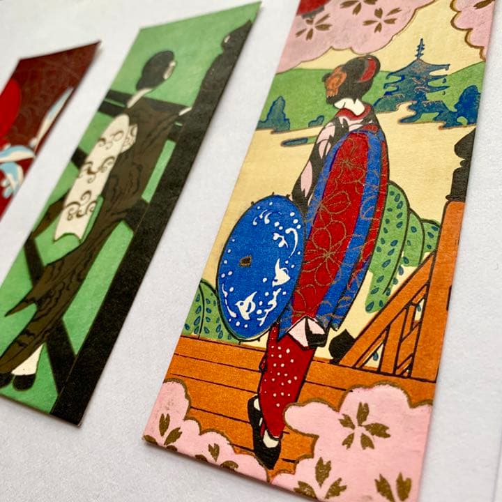 版画封筒 / レトロ封筒 戦前 木版刷 絵封筒 6種 京都 さくら井屋 祇園