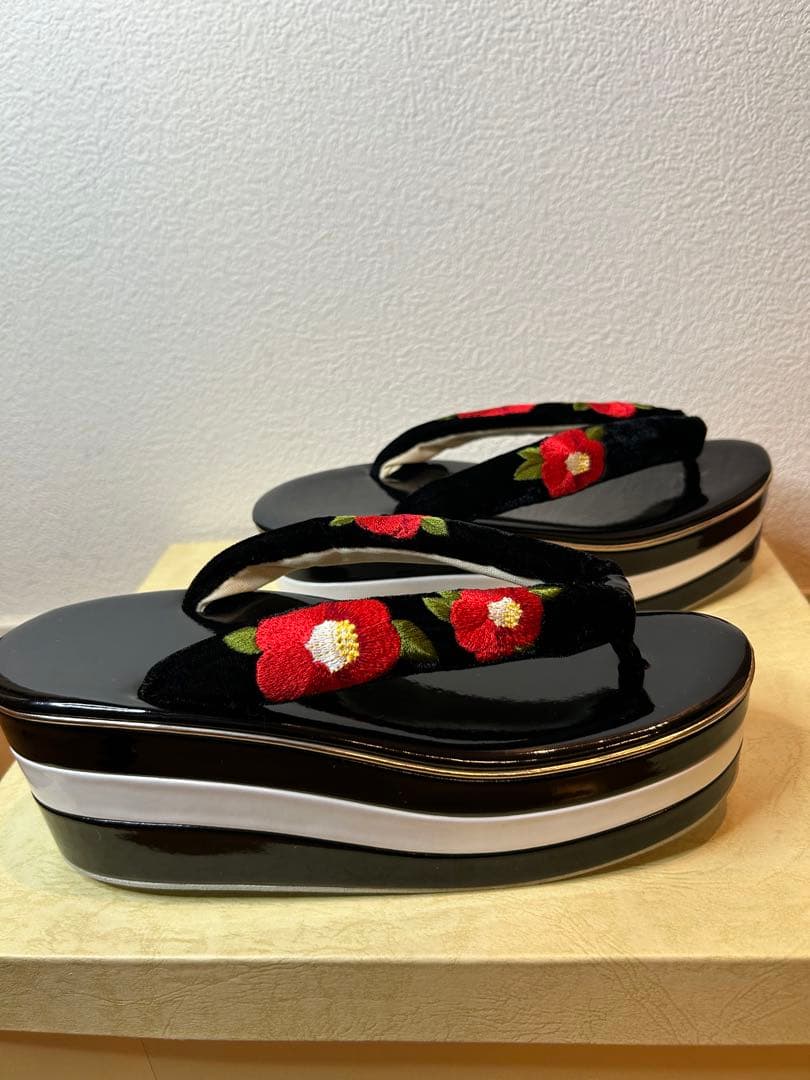 草履バッグセット 成人式 振袖　椿　つばき　草履　バック　24cm