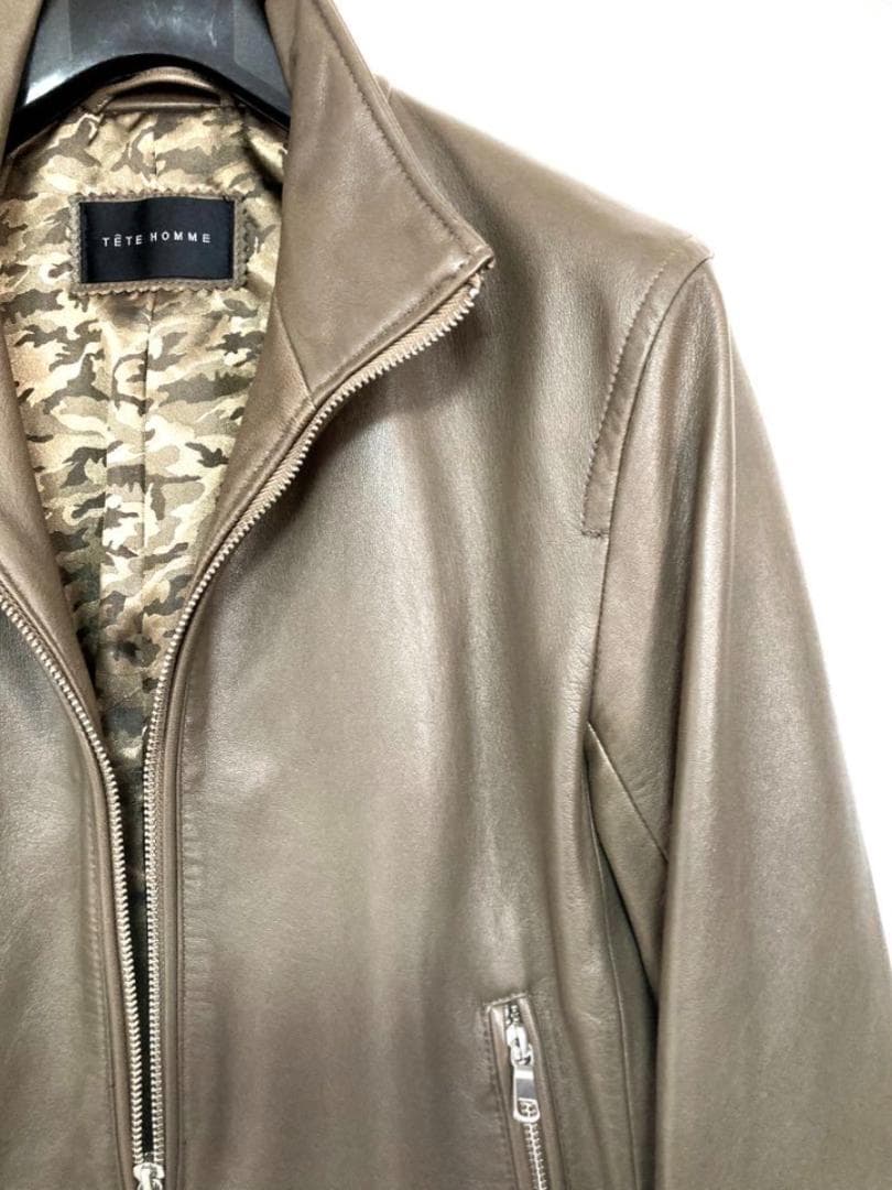 Mサイズ テットオム TETE HOMME レザージャケット ライダース 男女