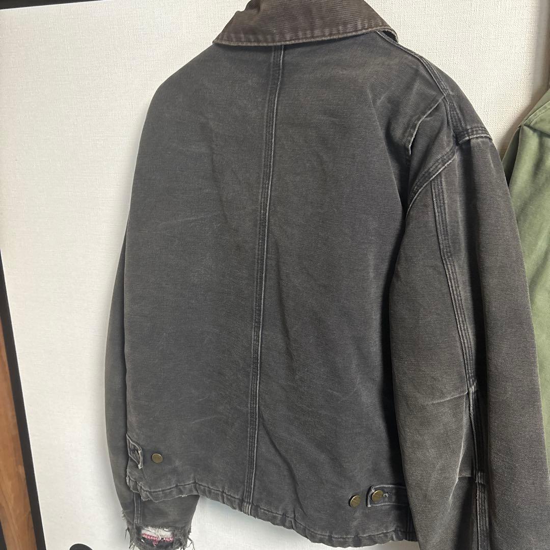 Carhartt ダークグレー トラディショナルジャケット　ボロ　フェード