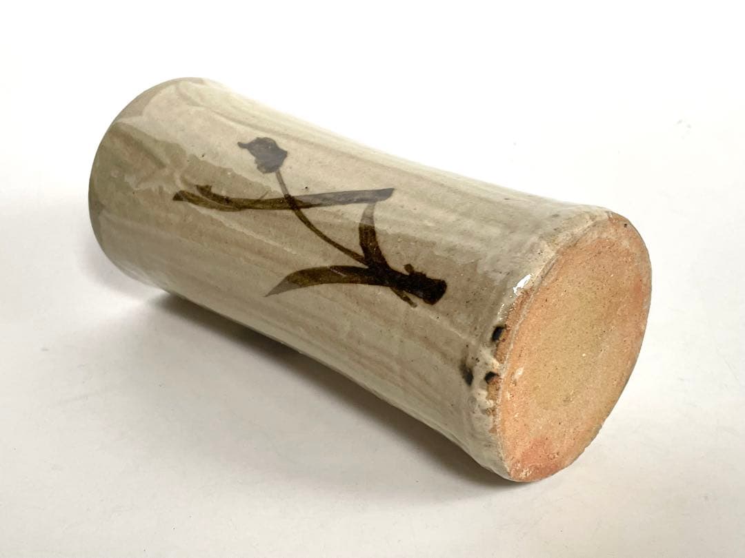 陶芸家 人間国宝 濱田庄司 浜田庄司 花生 花入 花瓶 トウキビ文 筒花