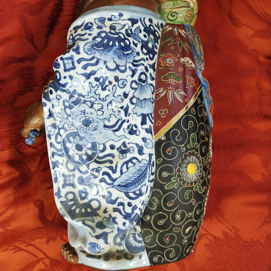 九谷焼陶器 布袋様 骨董品 招福 高さ 38cm