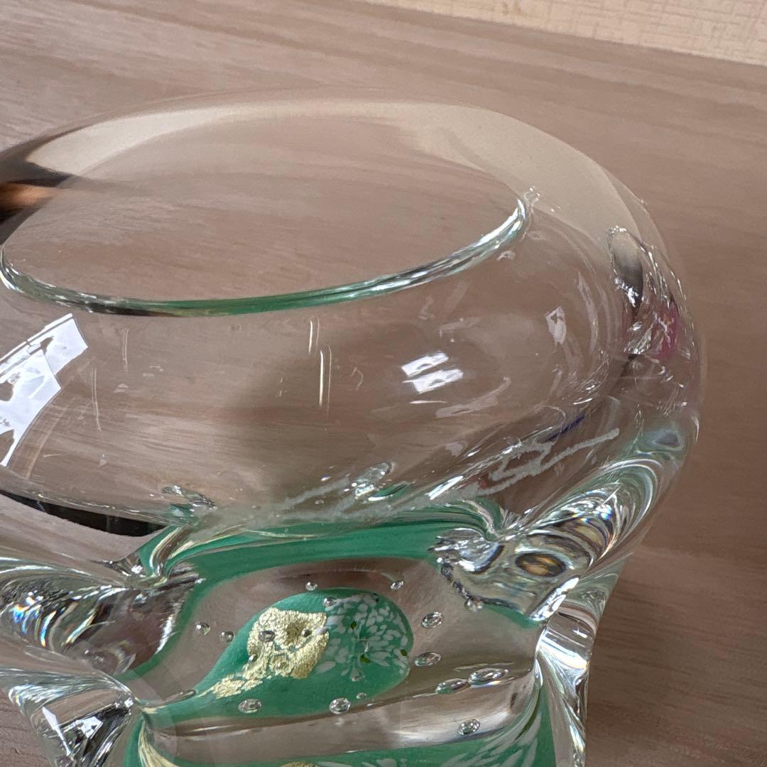 ガラス 黒木国昭 小鉢 ペーパーウェイト 花器