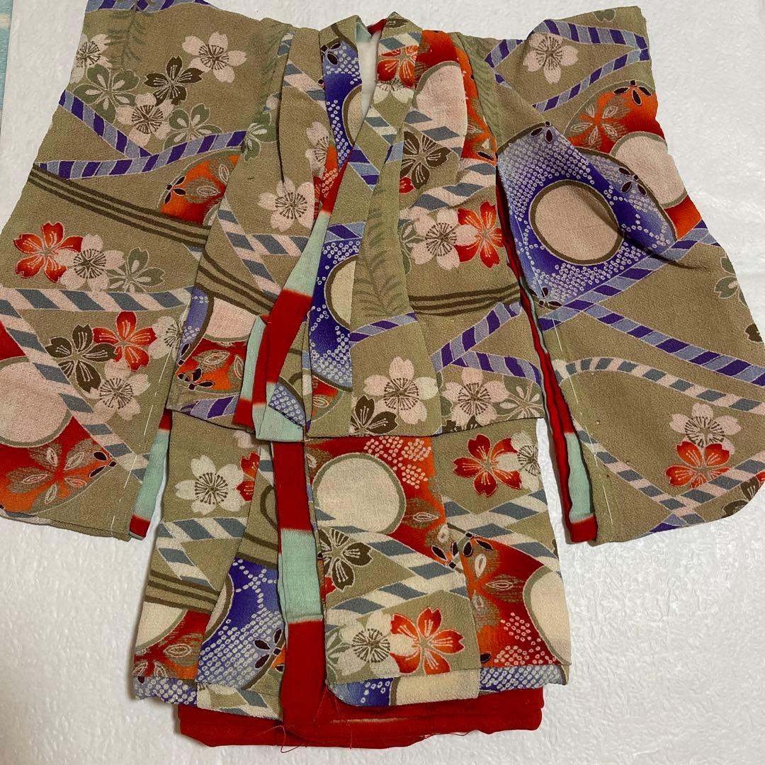 日本人形市松人形の着物江戸ちりめん桜大きめ15号