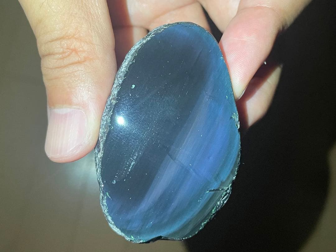 研磨品 十勝石玲瓏 ブルー、パープルシラー レインボーオブシディアン