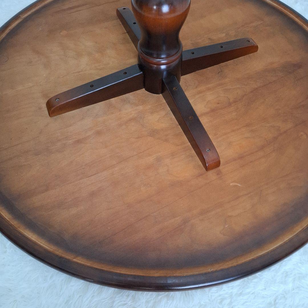 【状態良好】飛騨産業 円形 ダイニングテーブル キツツキマーク