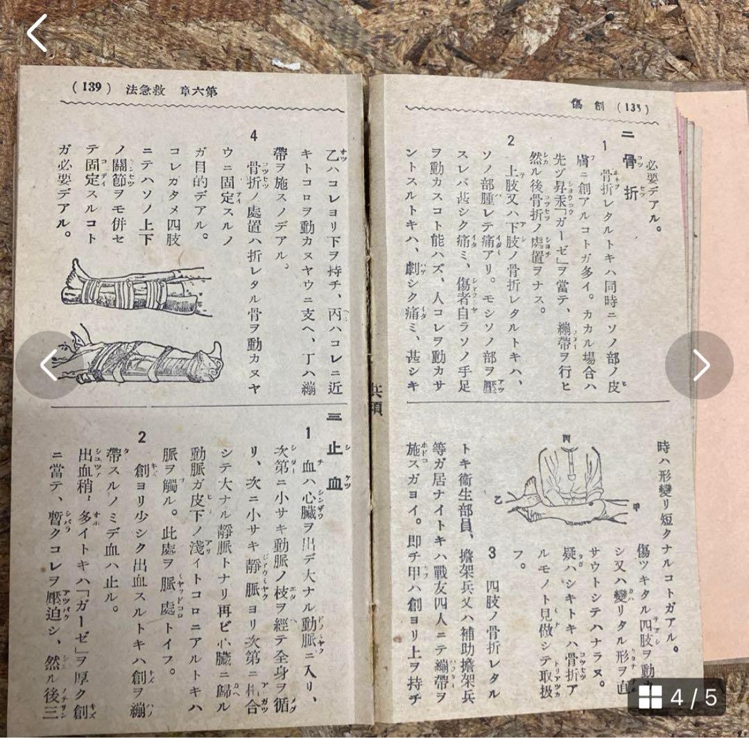 奉公袋、個人装備 歩兵須知、軍隊内務令 瓦斯防護教範、射擊教範 第二