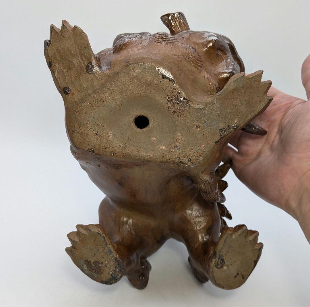 木村長十郎友敬 備前焼 牡丹獅子 置物 魔除け 厄除け 細工物 インテリア 陶彫