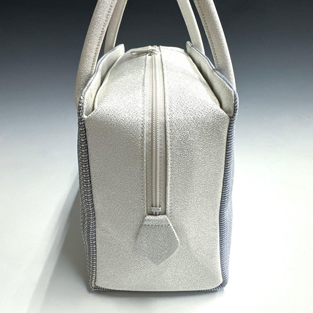 夏、単衣に‼️新品未使用品　本塩沢紬　草木染　帯地使用　利休バッグ　25062