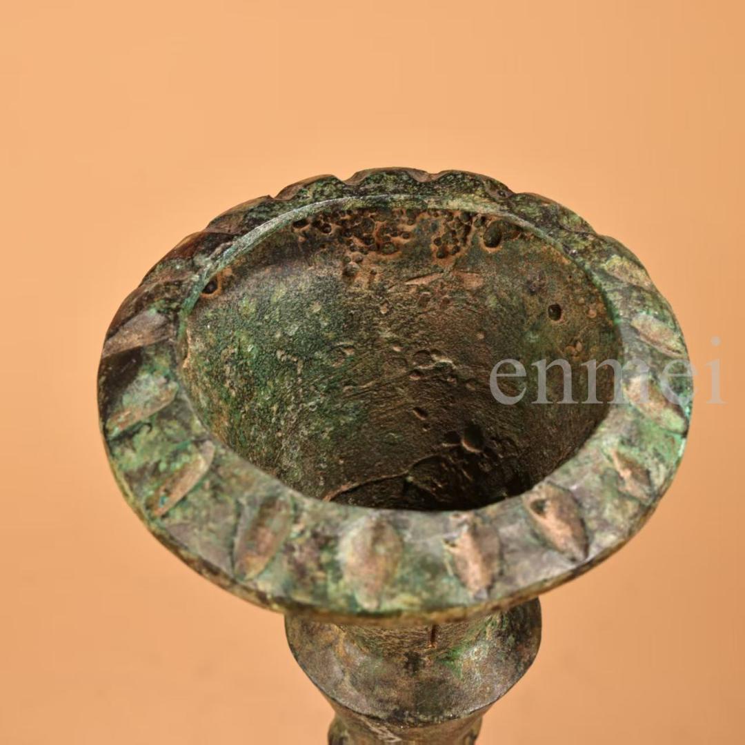 中国古美術・珍品旧藏・青銅製象形燭台・油灯・風水開運・ 仏教美術