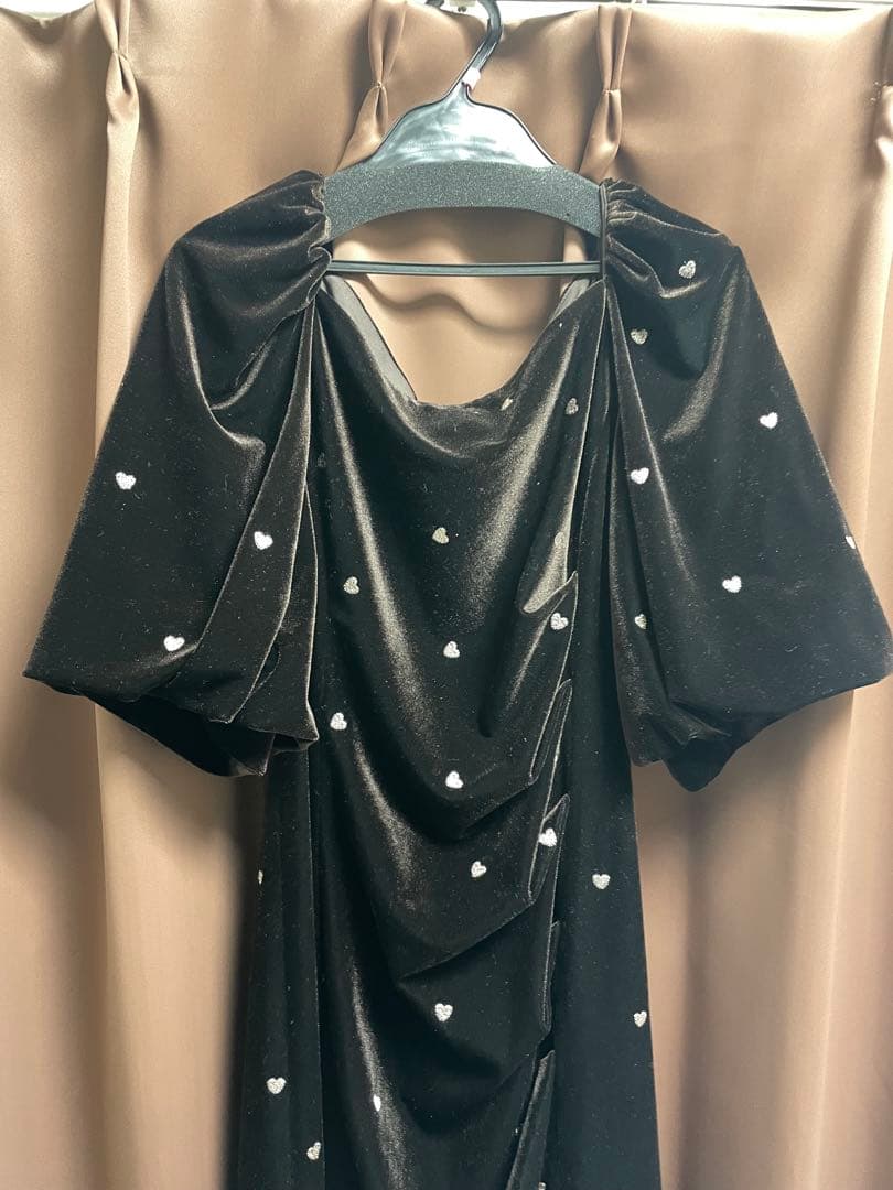 【一度のみ着用】ベロアドレス パーティー オケージョン 参列 ブラウン