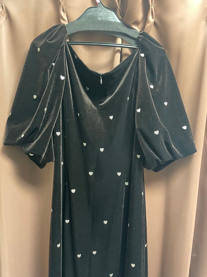 【一度のみ着用】ベロアドレス パーティー オケージョン 参列 ブラウン