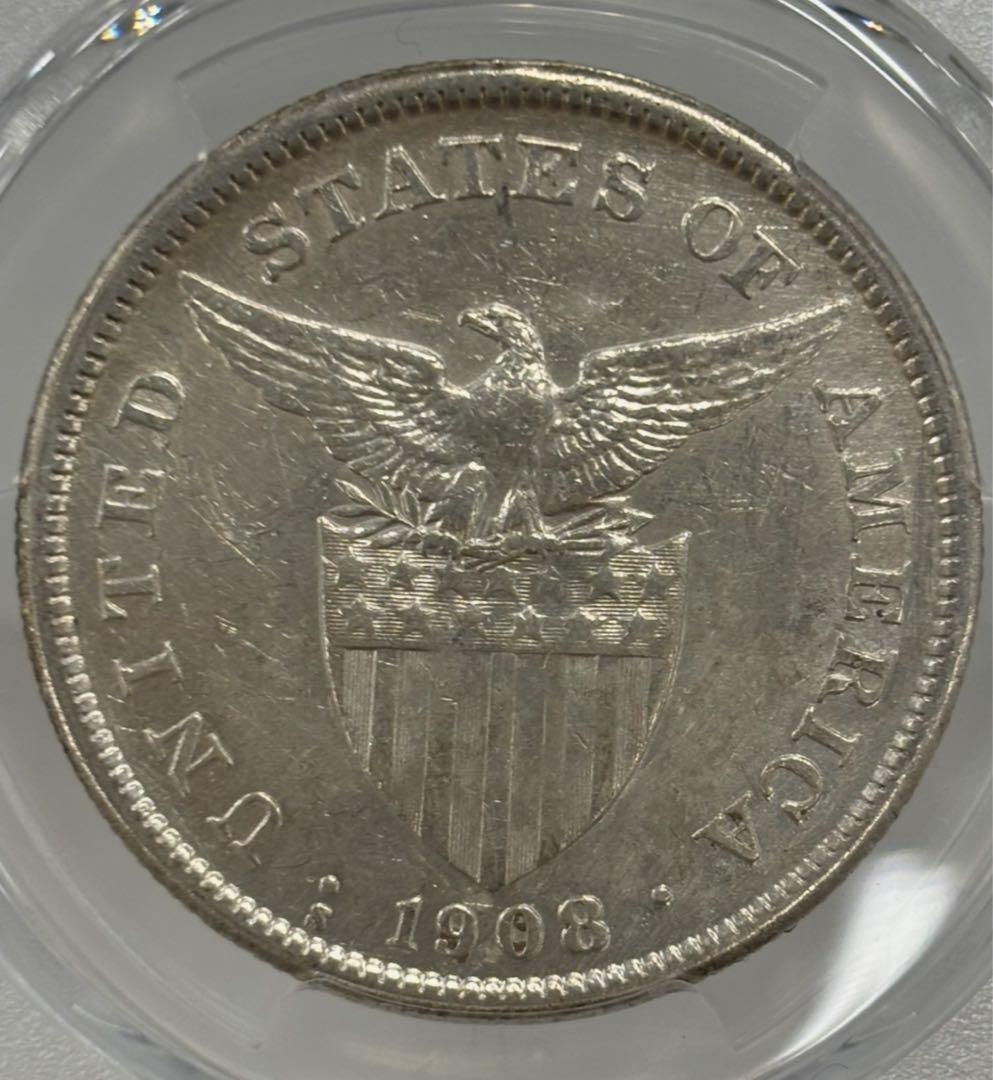 1908-S 年 アメリカ領フィリピン女性立像 火山 乙女PCGS認定