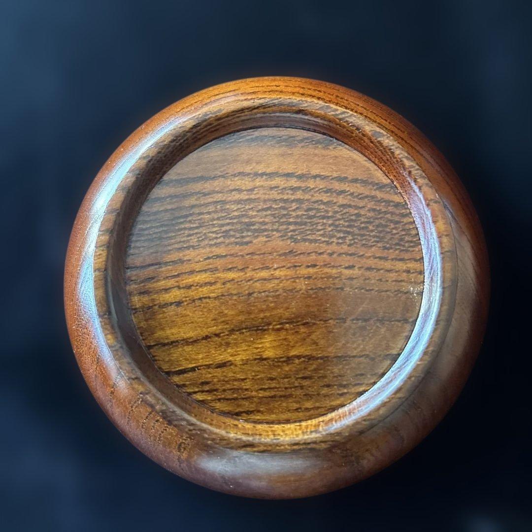 小島雄四郎　螺鈿　欅　小茶托　5枚組　民芸　木箱入　黒田辰秋