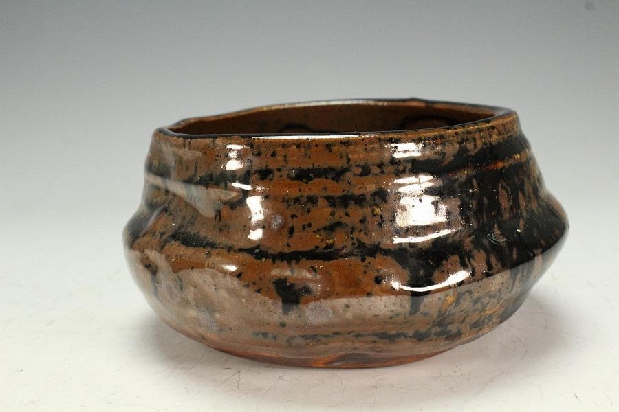 茶道具 古瀬戸 建水 名人 加藤作介造 共箱(K-A363)