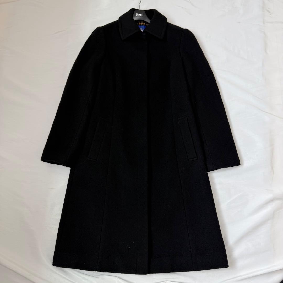 極美品 バーバリー ブルーレーベル アンゴラ混 ロングコート ノバ