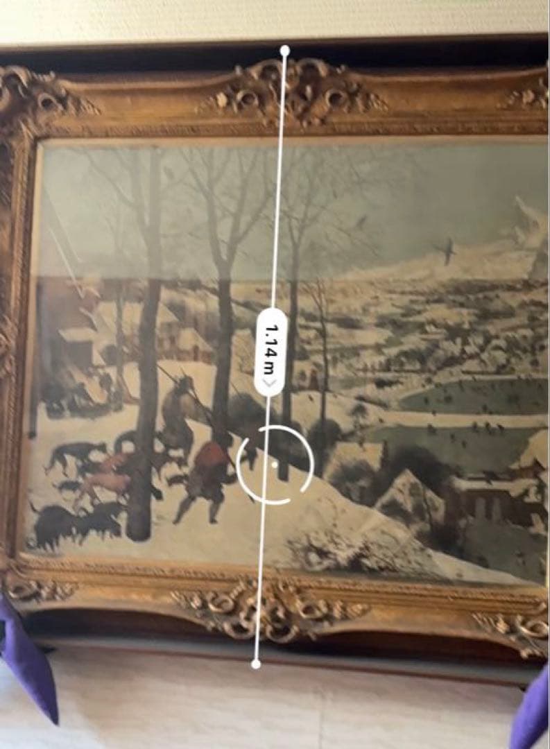 【特大複製名画】ピーテル・ブリューゲル「雪中の狩人」 豪華額装(二重額装)