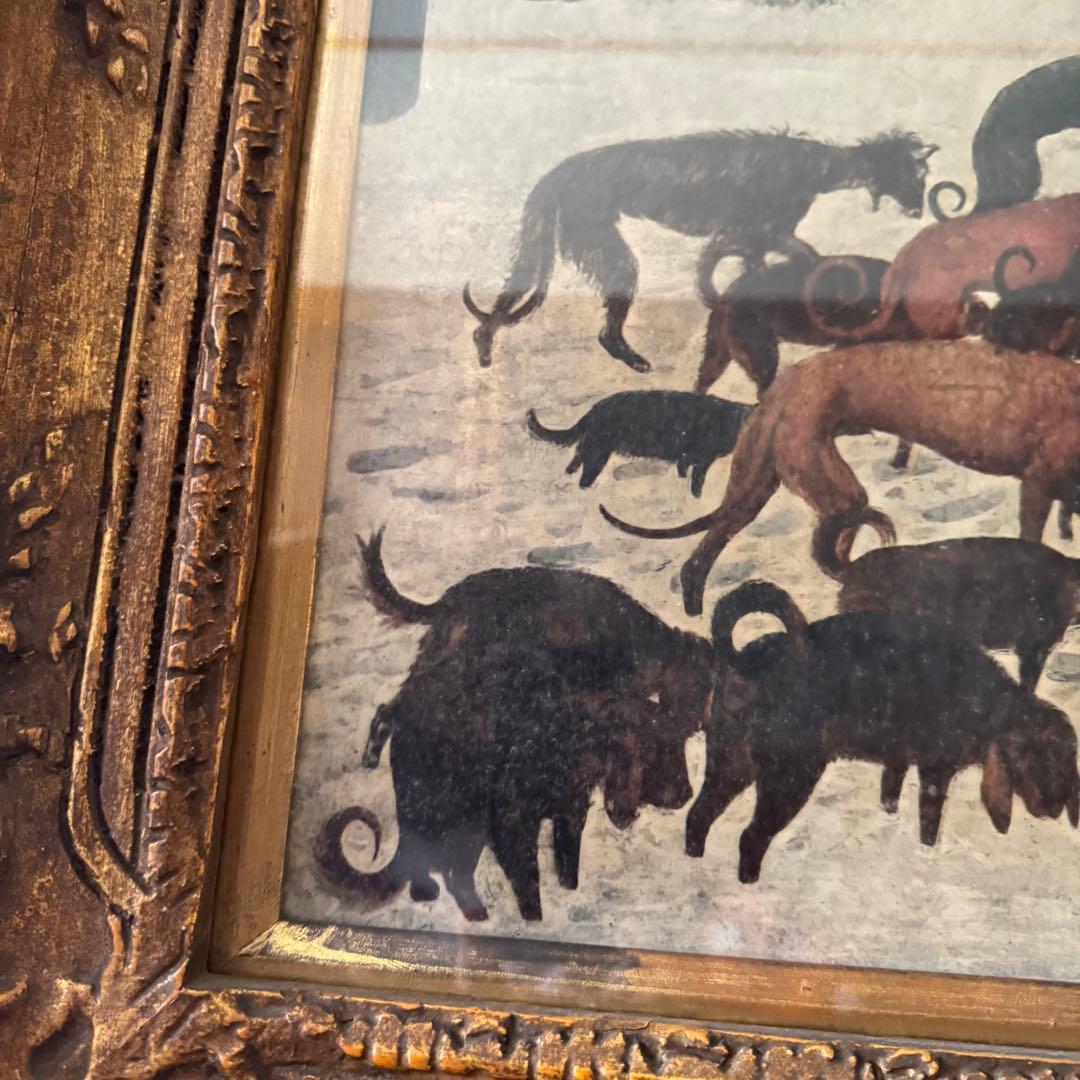 【特大複製名画】ピーテル・ブリューゲル「雪中の狩人」 豪華額装(二重額装)