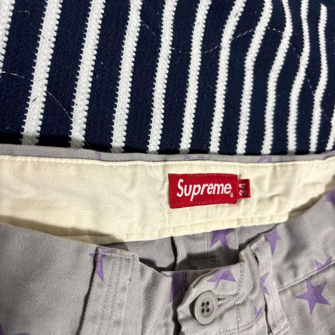 Supreme 星柄 チノパン グレー チノパン メンズ
