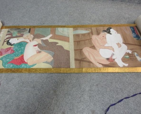 版画 春画 12枚 絵巻物 [B24638]