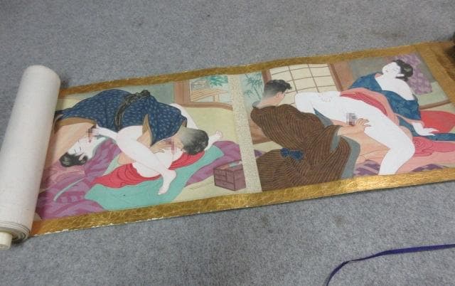 版画 春画 12枚 絵巻物 [B24638]