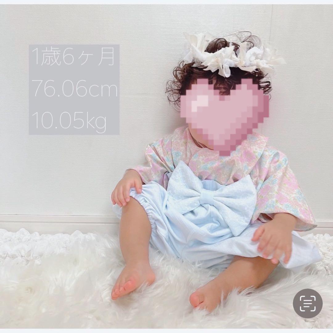 ハンドメイド ベビー袴 高級 くすみカラー 豪華 お食い初め 初節句