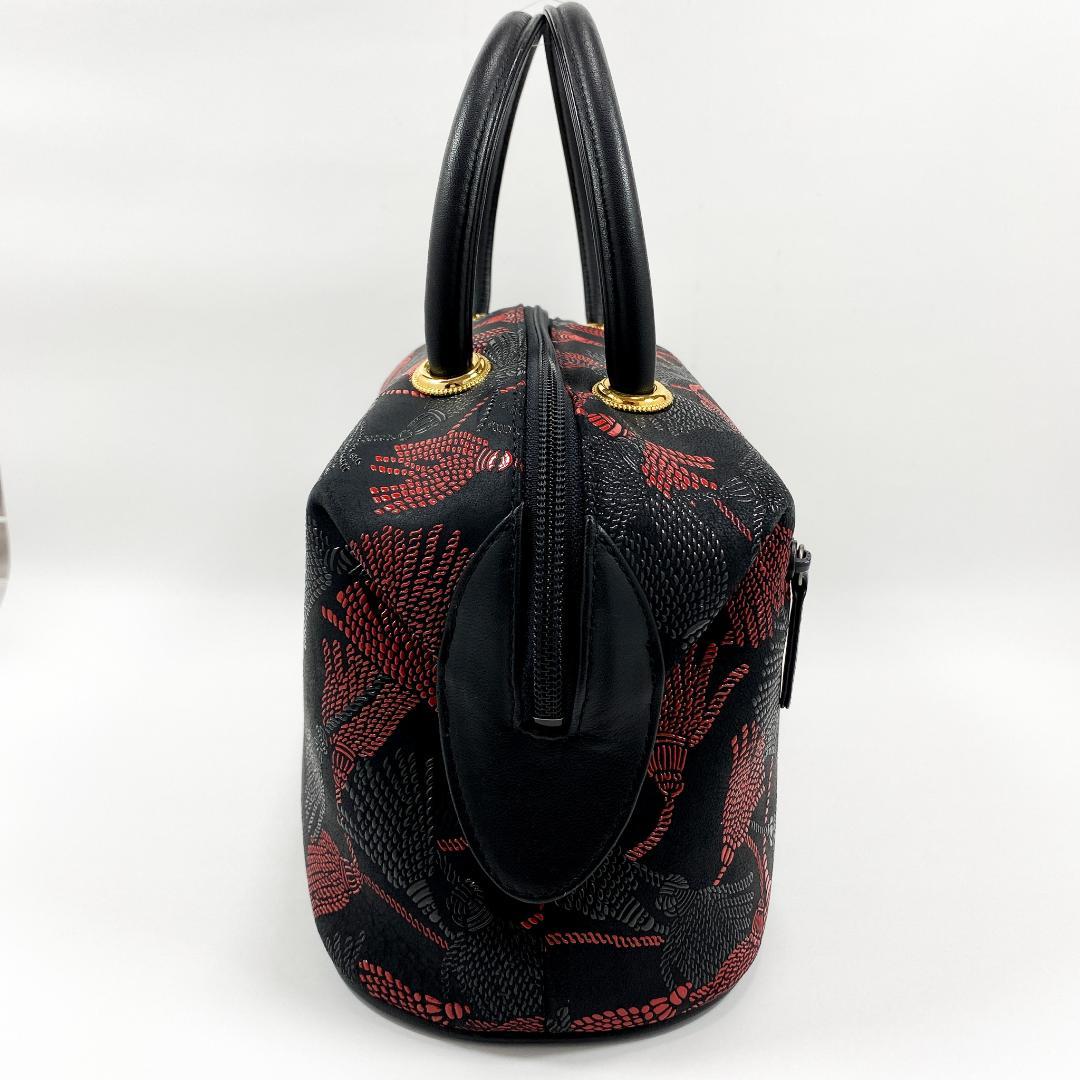 印傳屋 INDEN-YA ベネッセージ 房柄 ハンドバッグ 甲州印伝 鹿革