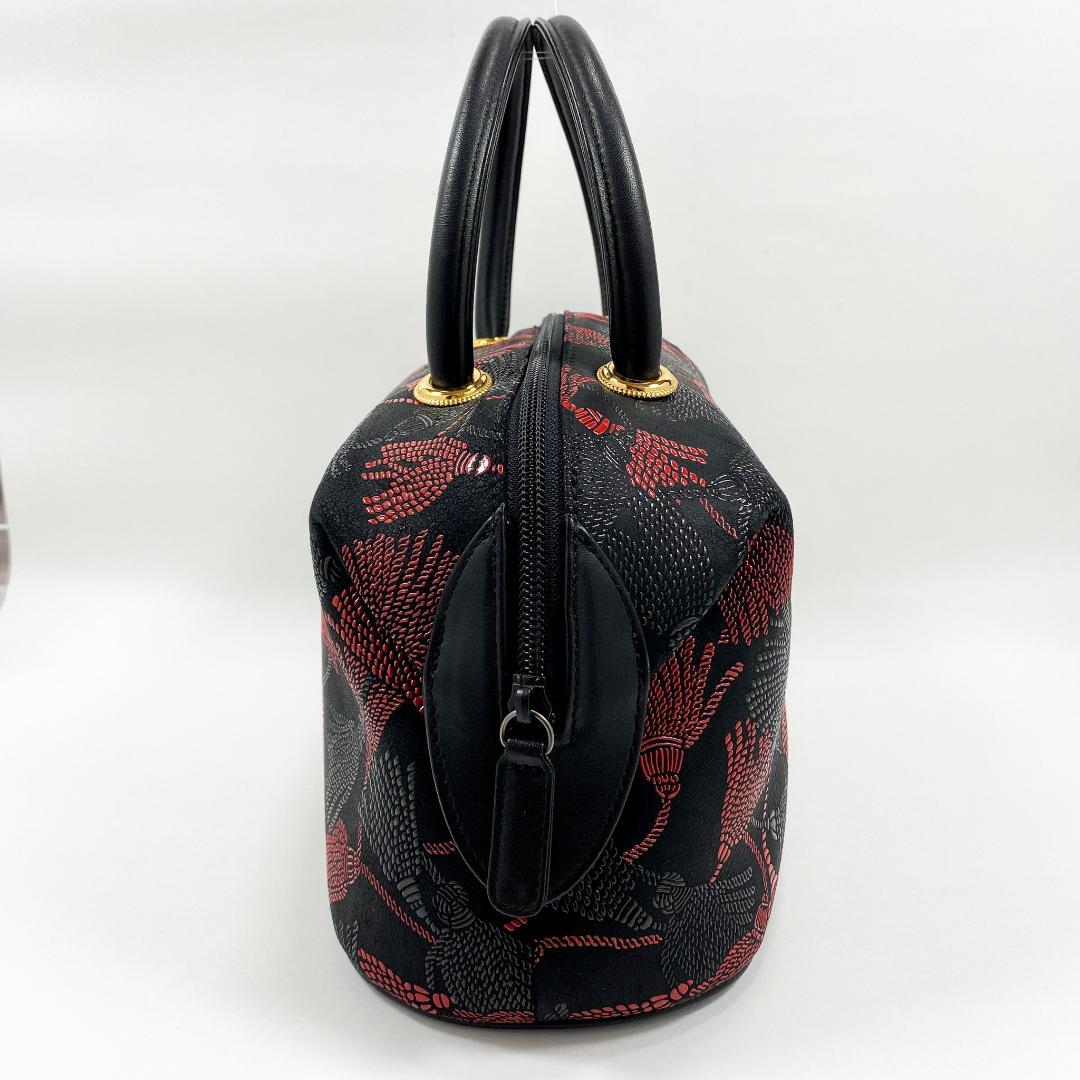 印傳屋 INDEN-YA ベネッセージ 房柄 ハンドバッグ 甲州印伝 鹿革