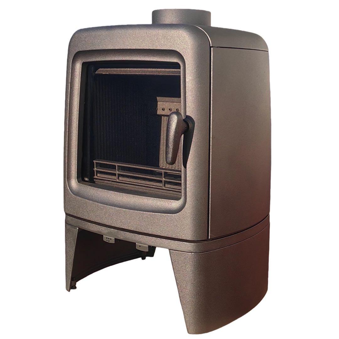 茶坊主 　薪ストーブ 黒 四角形 ガラスドア付き