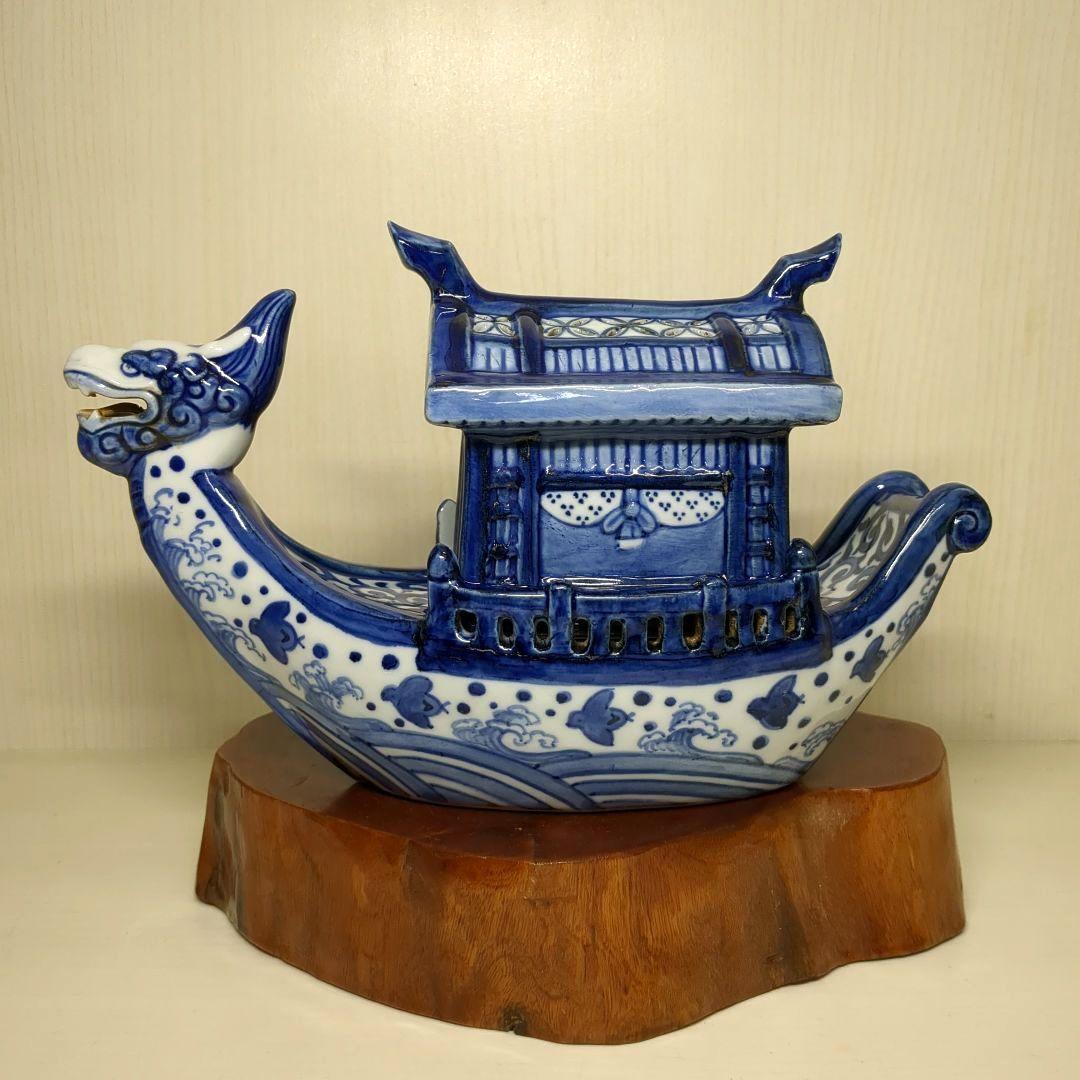 道八 高橋道八 龍船形 染付波千鳥文 香炉1個 骨董 - メルカリ