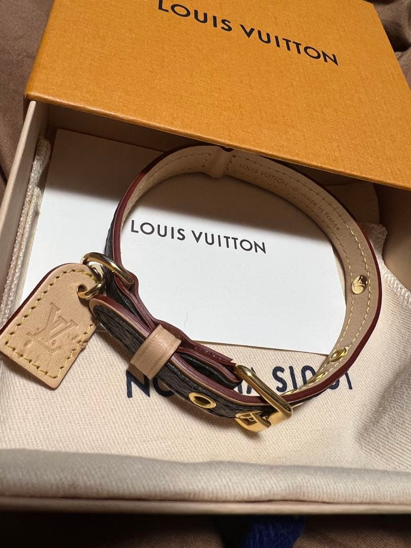 ルイヴィトン ペット首輪 モノグラム M58072 小型犬 猫 レザー LOUIS