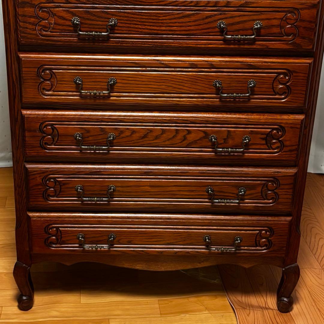ルーマニア製 6段チェスト チェスト 輸入家具 家具 クラシック 猫脚