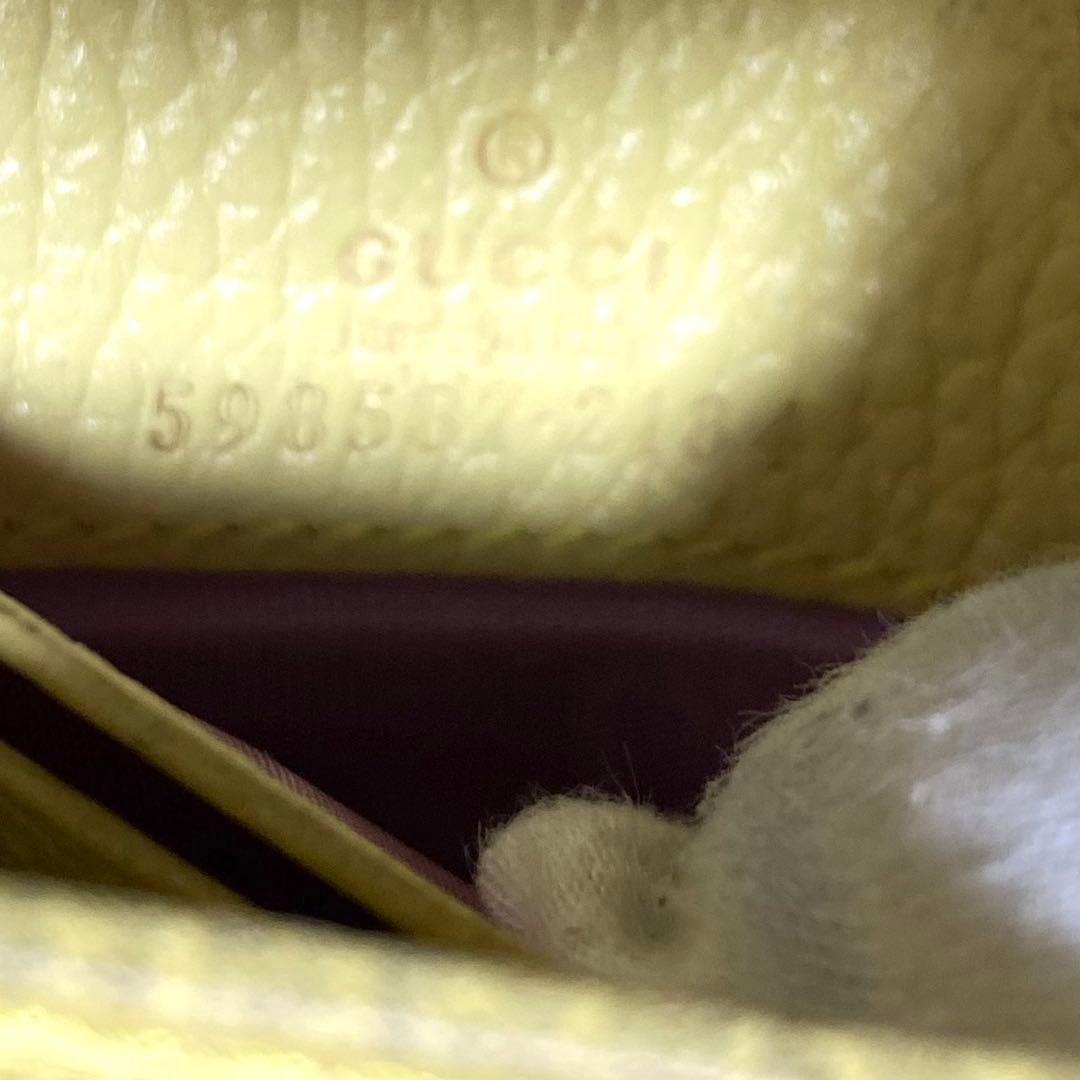 GUCCI グッチ 二つ折り財布 GGマーモント シボ革 バイカラー ウォレット