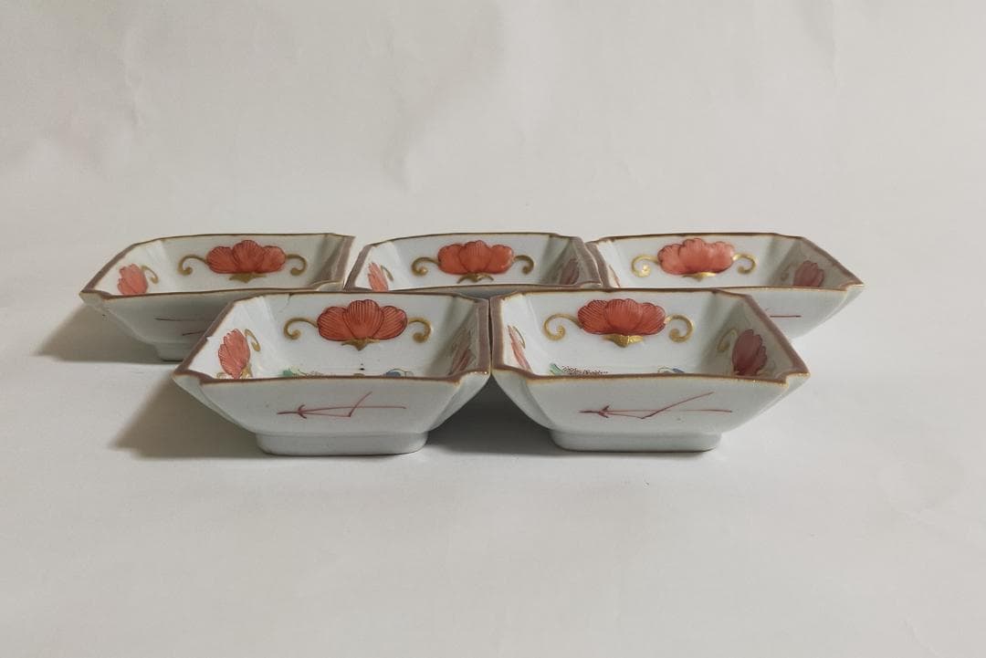 古代南京錦絵小皿五枚