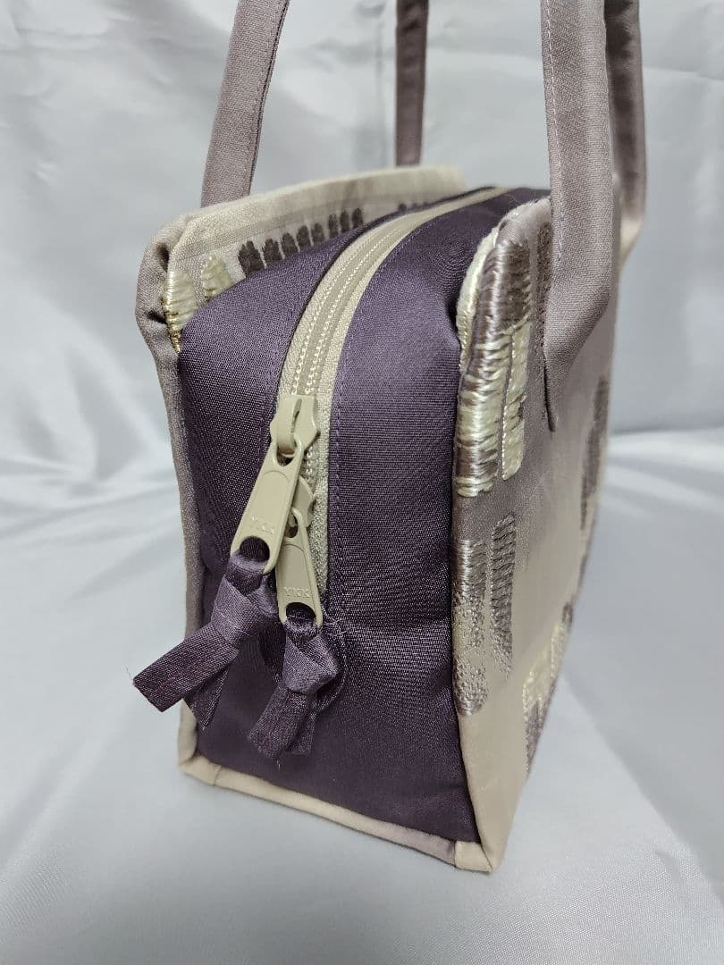 藤色　源氏香　利休バッグ　和装バッグ