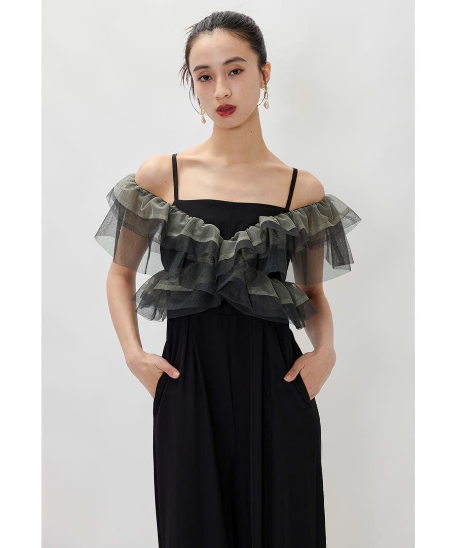 【新品】フリルオールインワンパンツ 2点セットボレロ パンツドレス 結婚式