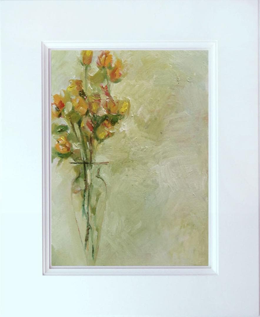 油絵 菅家令子 絵 絵画インテリア 額付き(黒) uF6-113402 花 ばら