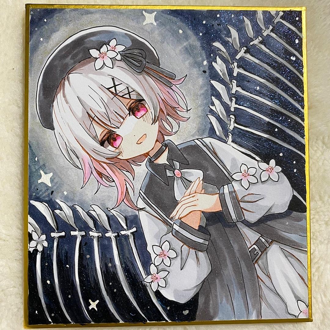 魔法少女ノ魔女裁判】まのさば、桜羽エマ キャラクターイラスト色紙 特典＆