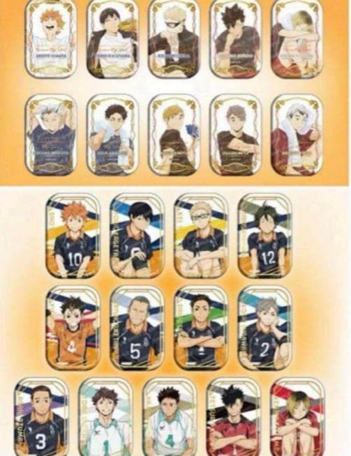 ハイキュー スクエア缶バッジ クールダウン おすわり 全種類セット 7net ハイキュー！！ スクエア缶バッジ(クールダウン) セブンネット 限定