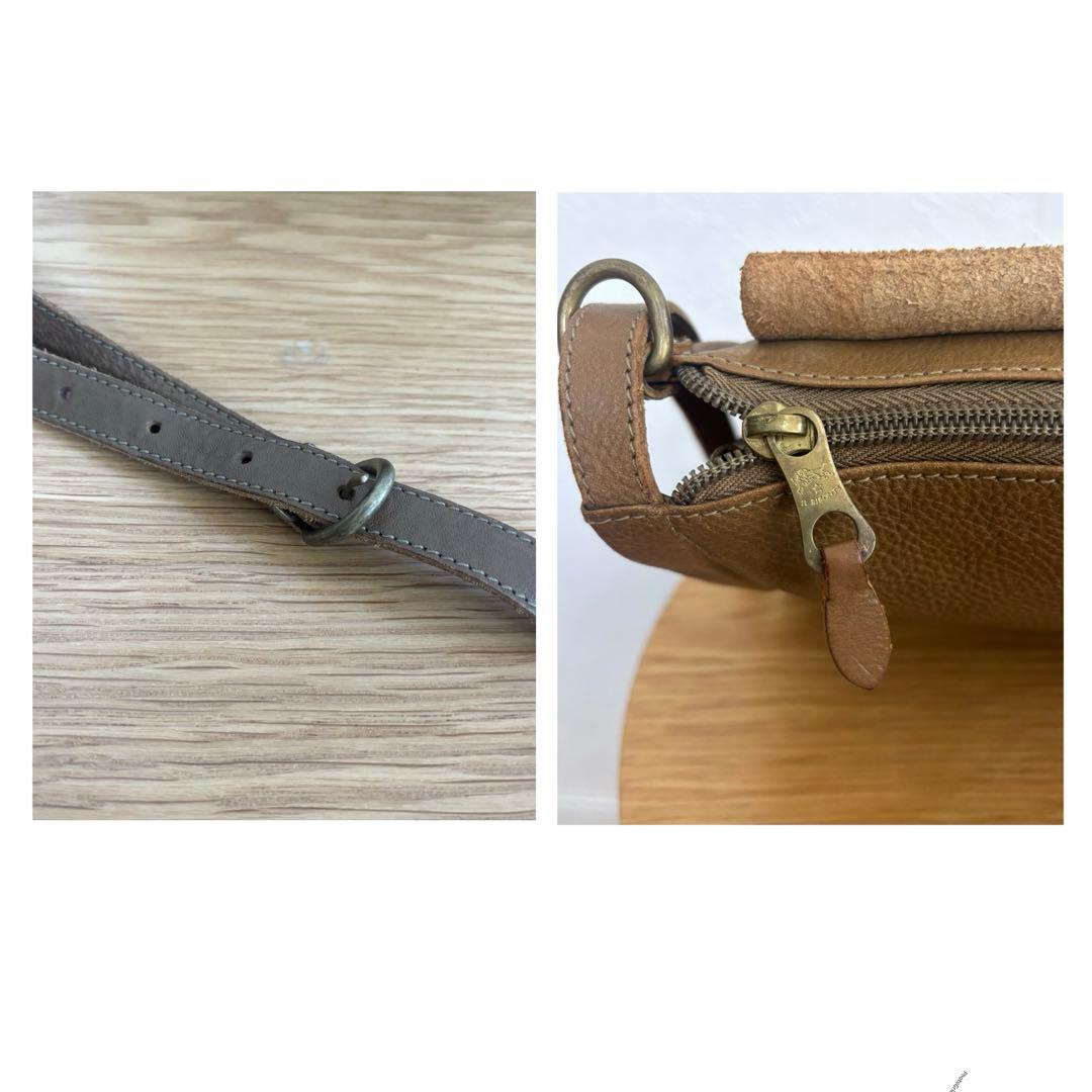 【レア】イルビゾンテ ショルダーバッグ 筒型ショルダー ブラウン オリーブ