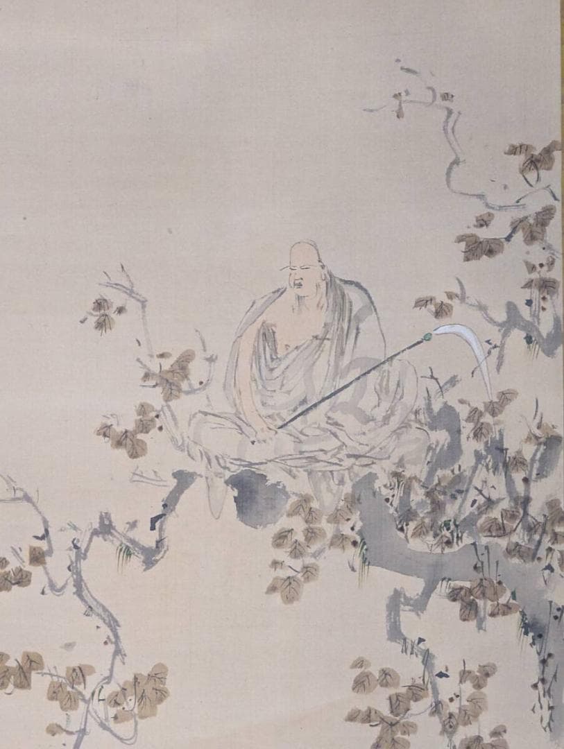 真作】掛軸 仙人図 風雅なる筆致の逸品 禅の境地を描く 合箱入 R63