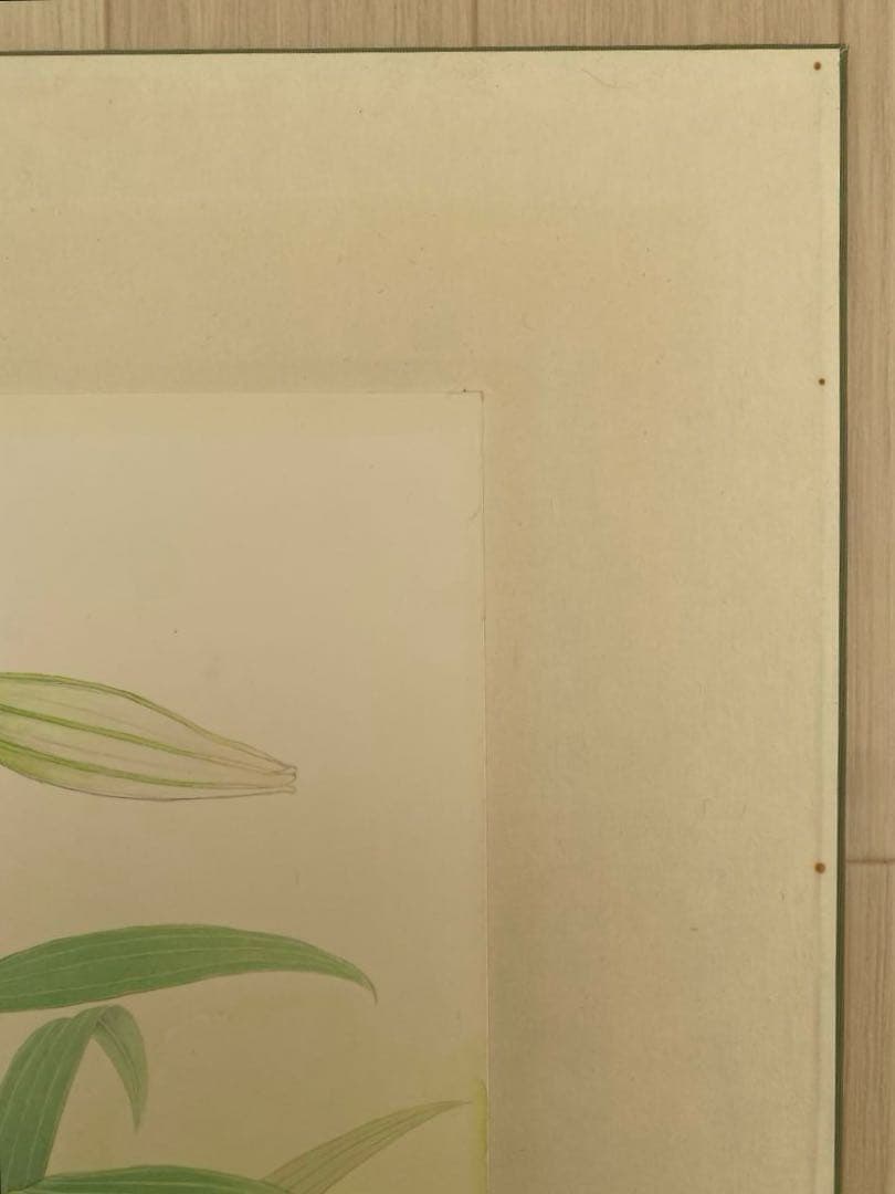 山本 敏雄　ささゆり　水彩画　肉筆　絵画　日本画　インテリア