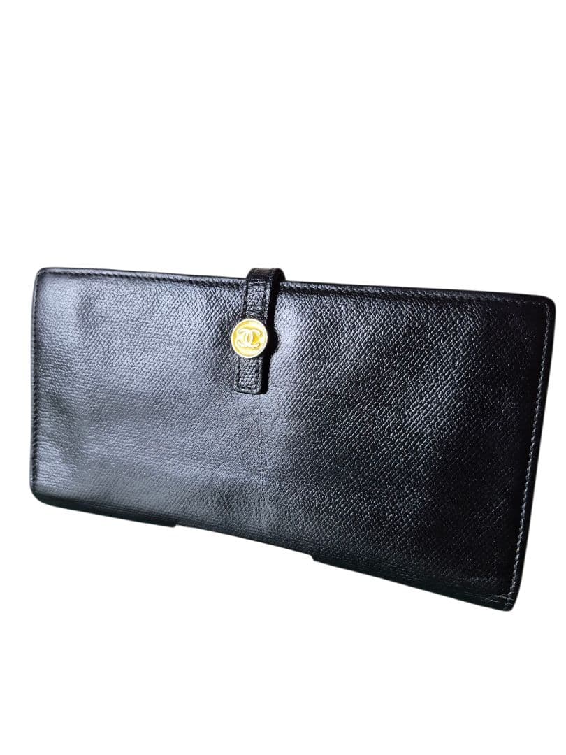 CHANEL シャネル キャビアスキン ブラック 二つ折り財布