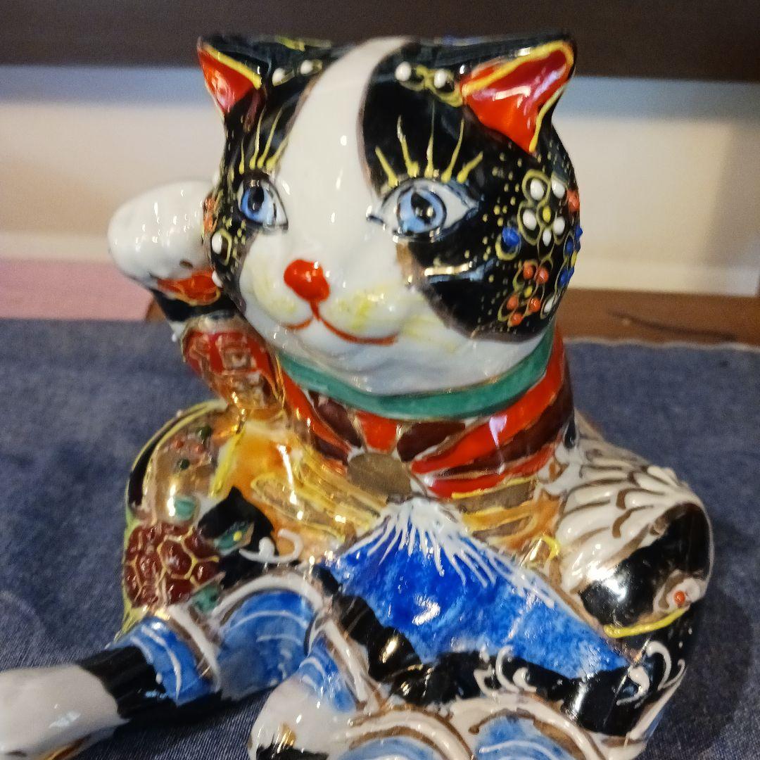 九谷焼 盛絵招き猫 九谷焼盛絵招き猫 高さ45cm