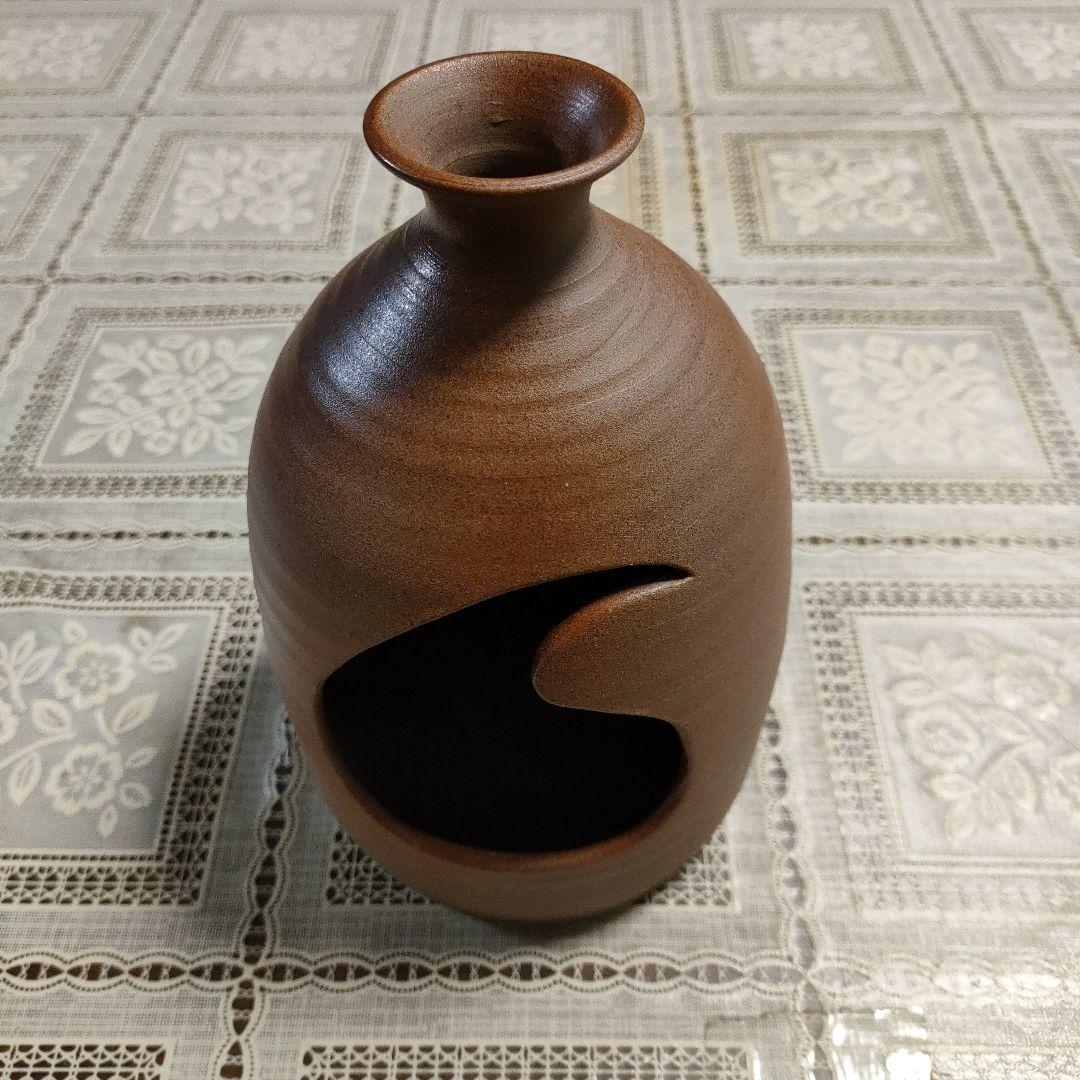 越前たいら窯　第八代藤田重良右衛門造『伝承窯印 +　花入』ウコン布、共箱、栞付