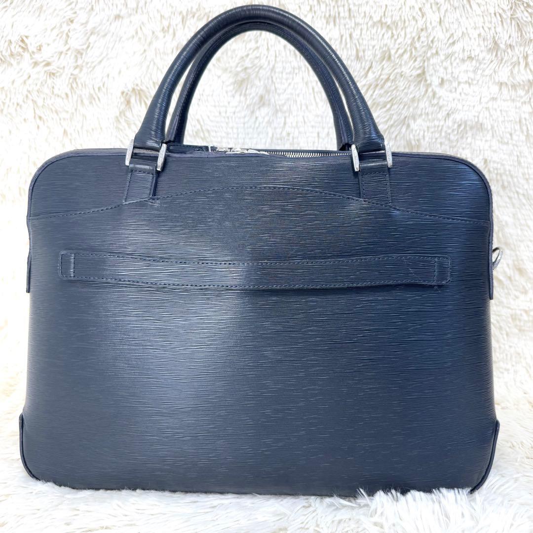 ペッレモルビダ 2室 キャピターノ ブリーフケース ビジネスバッグ レザー 紺