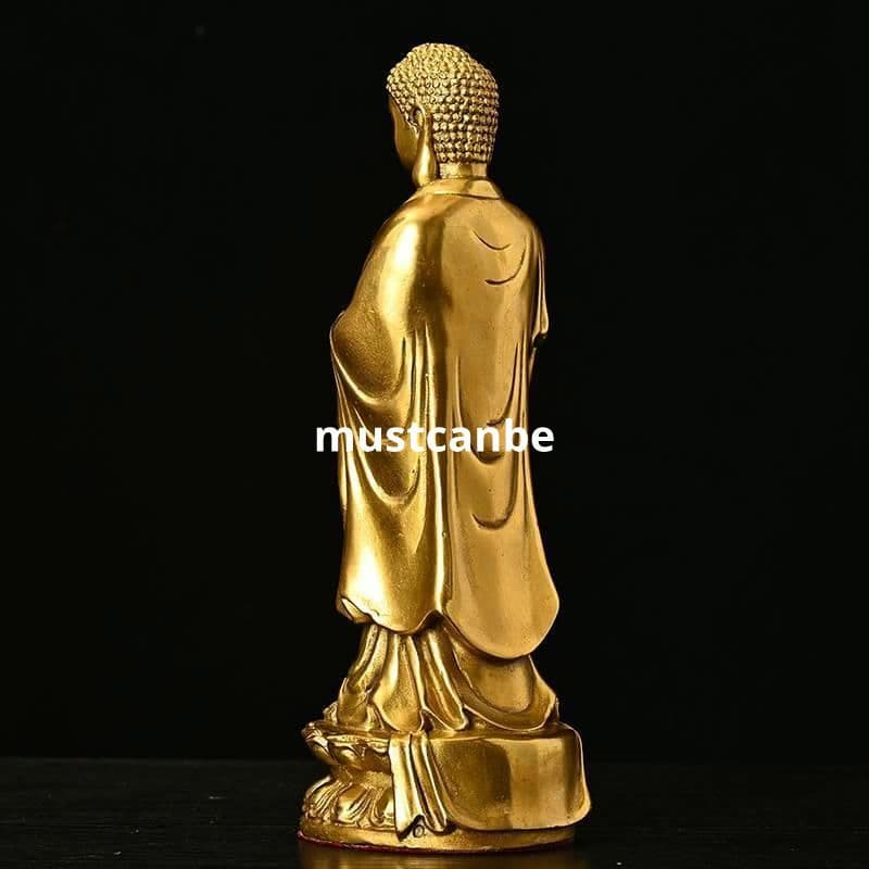 銅製 神像立ち釈迦仏仏像 仏堂に奉安します 鎮宅辟邪 開運風水招財 置物工芸品