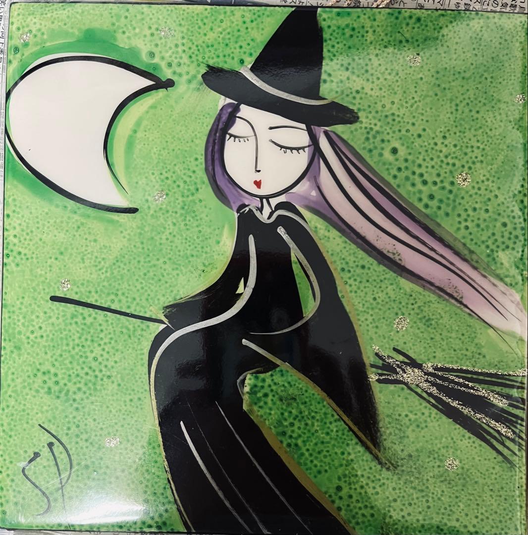 タイル絵画 魔女と妖精 2点セット(19.7✖️19.7cm)